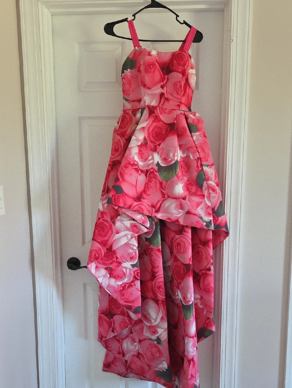 Sherri Hill | Dresses | Sherri Hill Pink Roseprint Highlow Formal Dress |  Poshmark